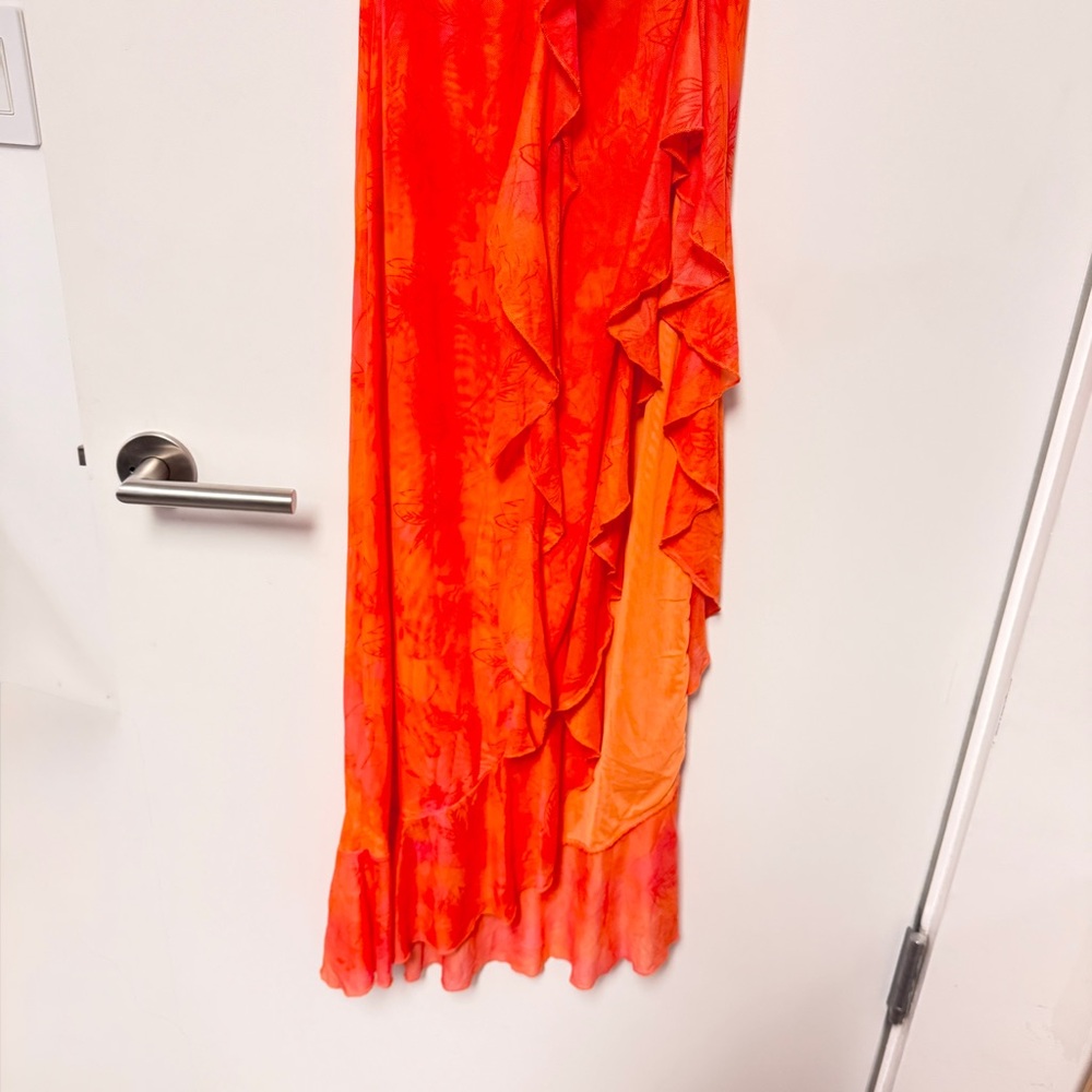 Elegant Orange Women's Dress - Picture 7 of 9